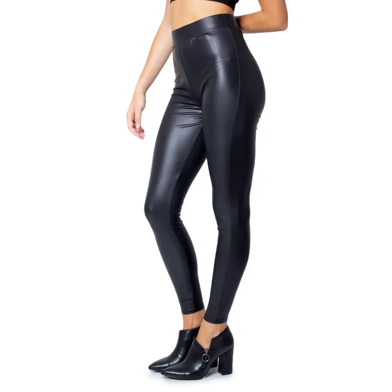 Légings pour femmes en polyester élasthanne noir pour l'automne et l'hiver