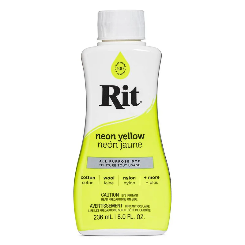 RIT All Purpose | Teinture liquide tout usage | Jaune Néon | 236 ml (8 oz)