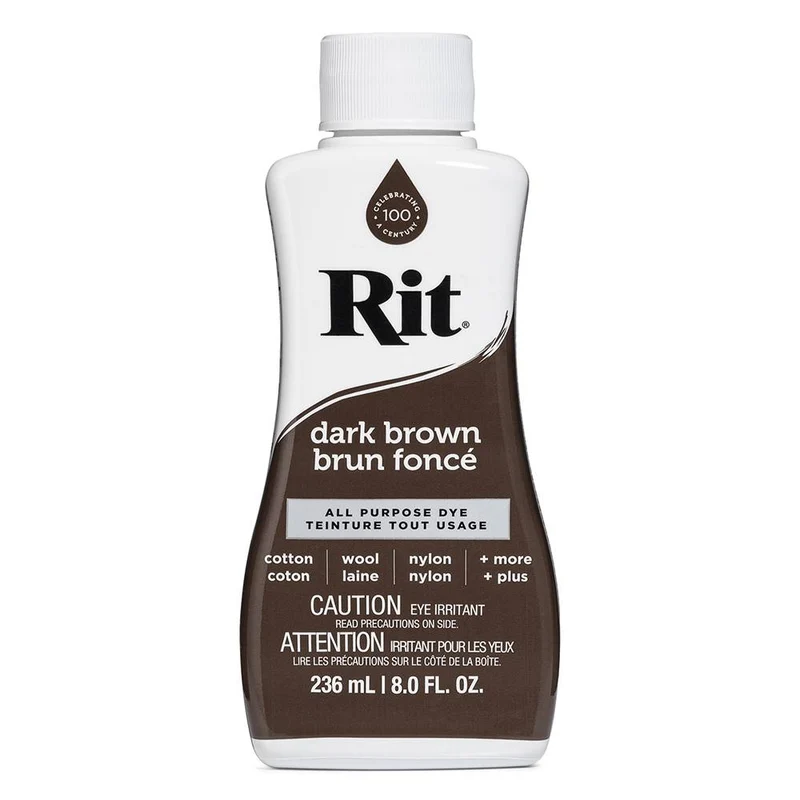 RIT All Purpose | Teinture liquide tout usage | Brun Foncé | 236 ml (8 oz)