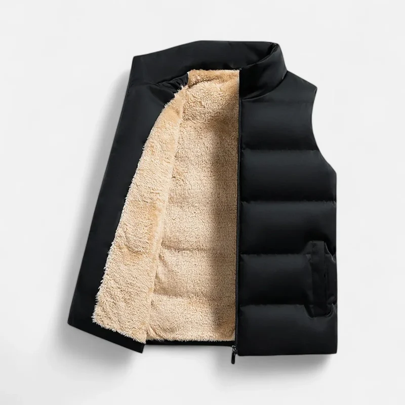 Victor Gilet Homme en Laine – Gilet d’Hiver en Laine d’Agneau avec Doublure Polaire Douce & Coupe Décontractée