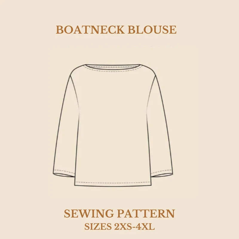 Patron de couture PDF | Chemisier à encolure bateau | Wardrobe by Me
