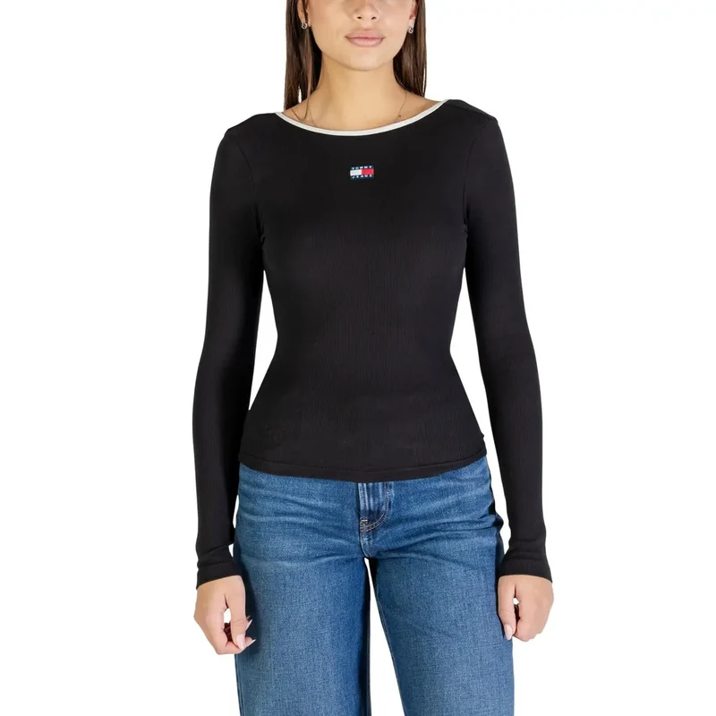 Tommy Hilfiger Women White Long Sleeve Organic Cotton T-Shirt (T-shirt à manches longues en coton biologique)