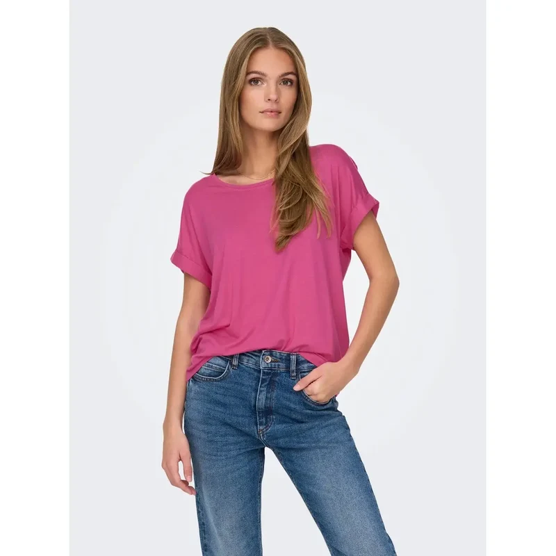 T-shirt blanc à manches courtes en viscose pour femmes