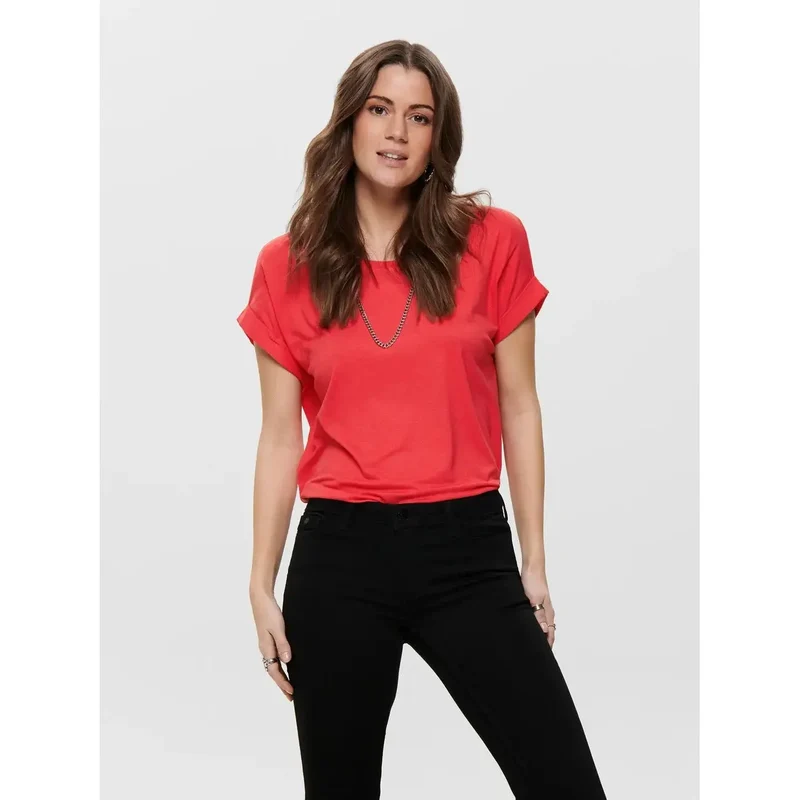 T-shirt blanc à manches courtes en viscose pour femmes