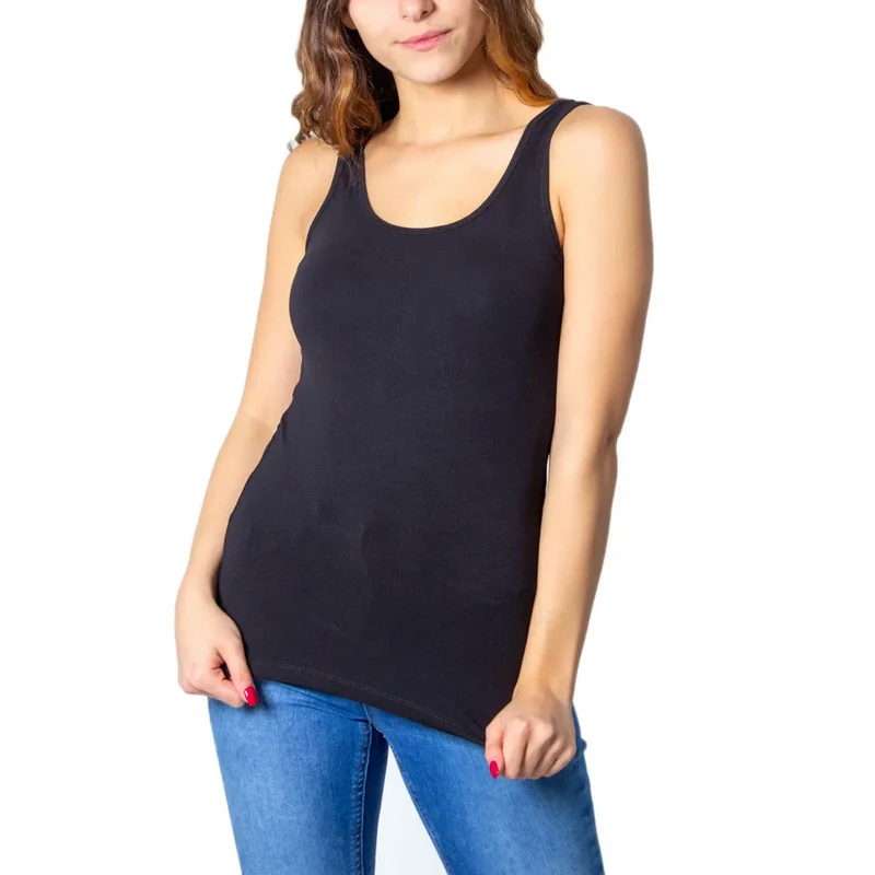 Débardeur sans manches en coton mélangé noir pour femmes