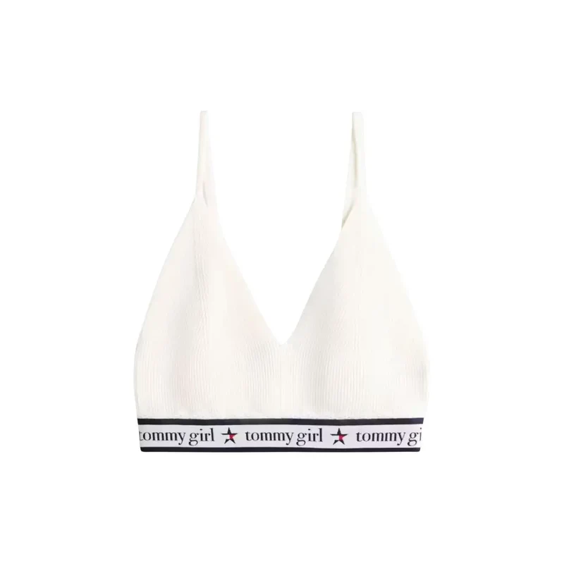 Tommy Hilfiger White Sleeveless V Neck Knit Top for Women (Top en tricot sans manches à col en V pour femmes)