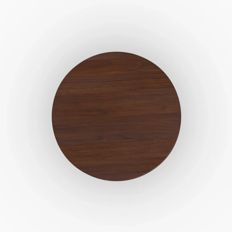 Table basse ronde Galia en bois massif de mindi foncé D80 cm