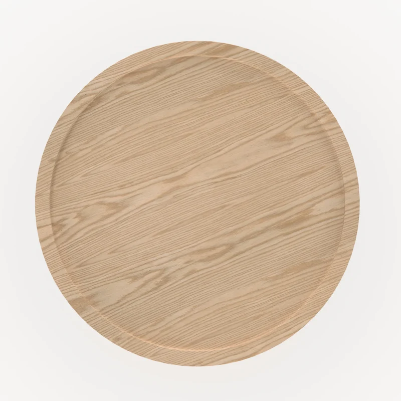 Table d'appoint Côme en placage chène, D40 cm