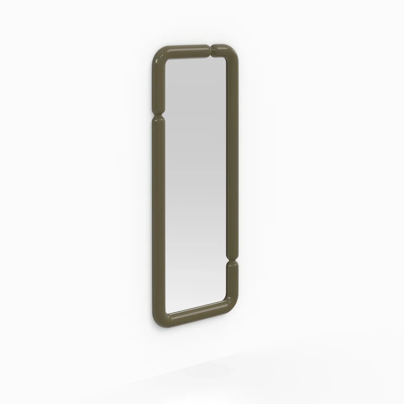 Miroir rectangulaire Silk laqué vert kaki 160 x 60 cm