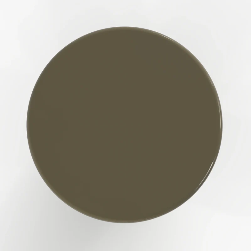 Table d'appoint Apoline laquée vert kaki en MDF, D50 cm