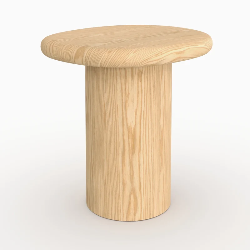 Table d'appoint Nubia en placage chène, D48,5 cm