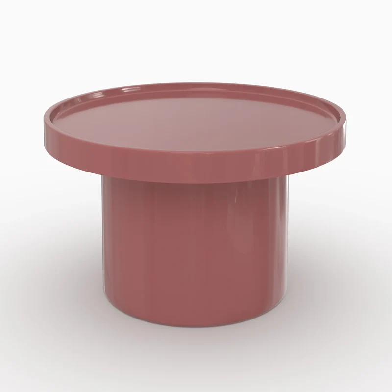 Table d'appoint Nora laquée rouge framboise en MDF, D50 cm