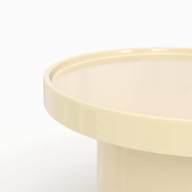 Table d'appoint Nora laquée blanche en MDF, D50 cm