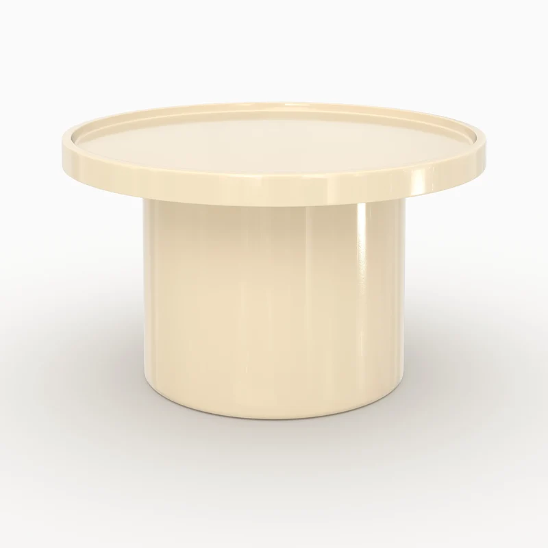 Table basse Nora laquée blanche en MDF, D70 cm