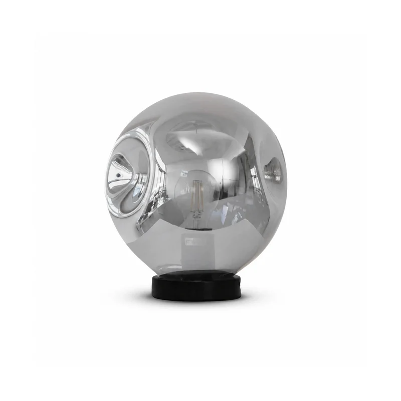 Lampe à poser Brume chrome en verre et métal