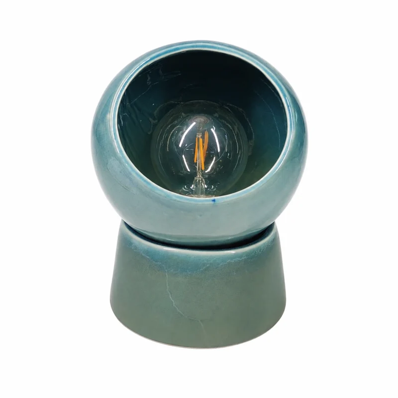 Lampe à poser Halo en céramique bleue
