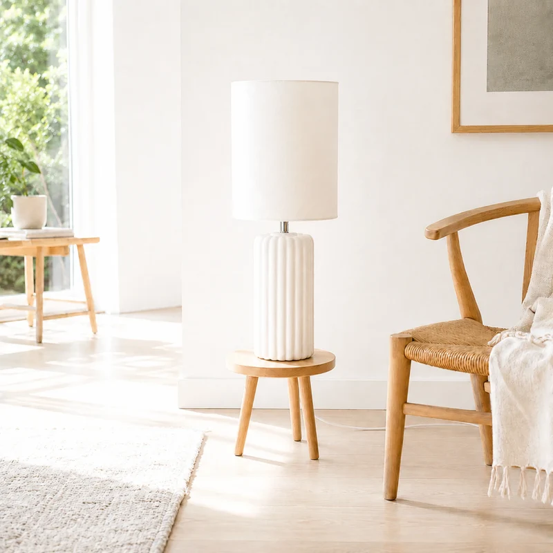 Lampe à poser Palladio en céramique blanche