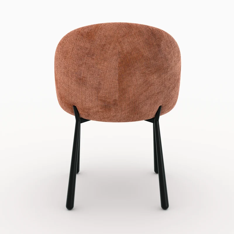 Lot de 2 chaises Pulpy en velours chenillé terracotta et métal noir