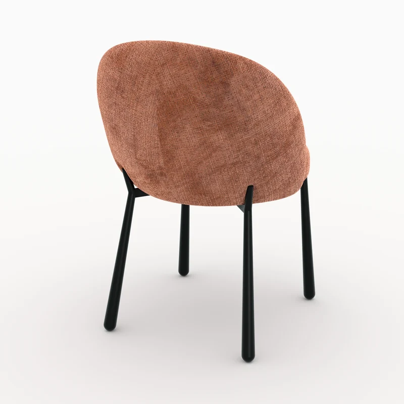 Lot de 2 chaises Pulpy en velours chenillé terracotta et métal noir