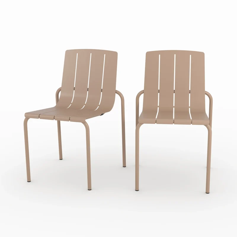 Lot de 2 chaises de jardin Suna en métal taupe