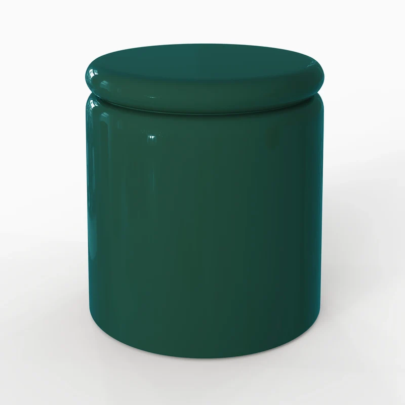 Table d'appoint Oscar laquée vert canard en MDF, D40 cm