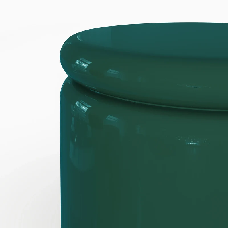 Table d'appoint Oscar laquée vert canard en MDF, D40 cm