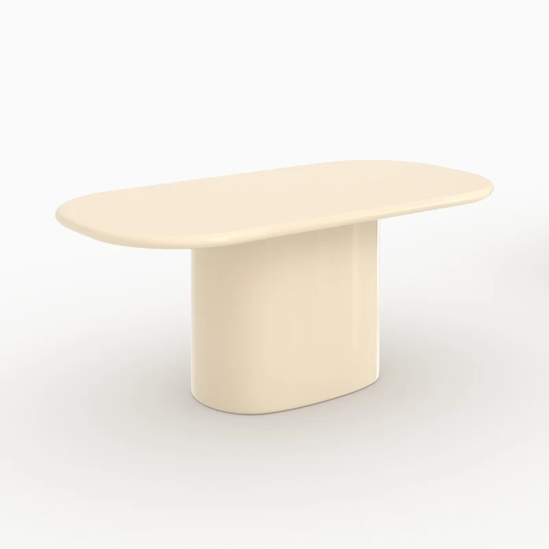 Table rectangulaire Lydia laquée blanche en MDF, 6 personnes