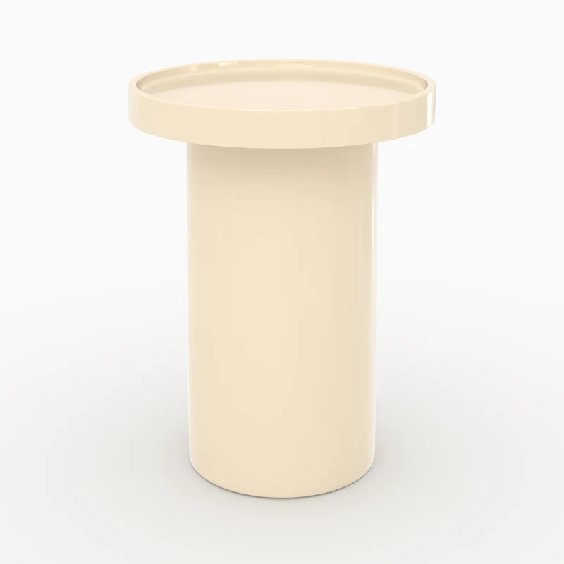 Table d'appoint Nora laquée blanche en MDF, D40 cm