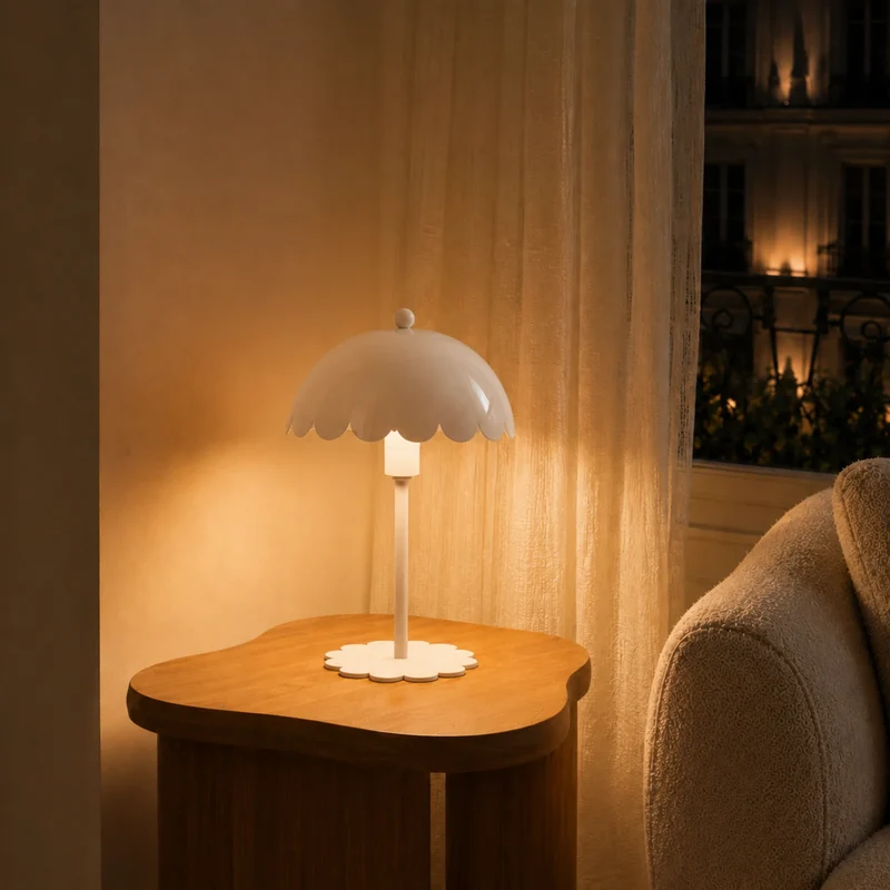Lampe à poser Margot en métal blanc