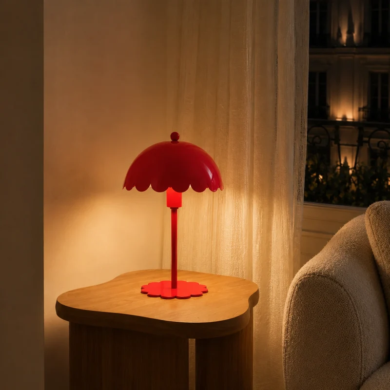 Lampe à poser Margot en métal rouge