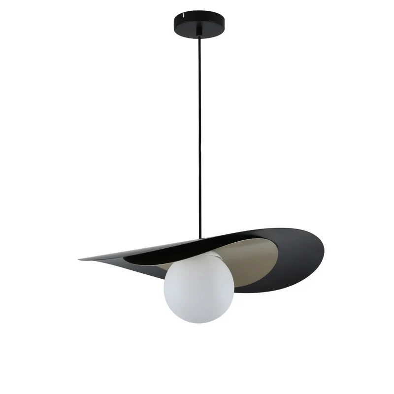 Suspension Iris en métal noir et doré 50 cm