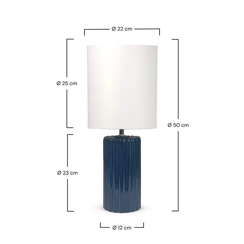 Lampe à poser Palladio en céramique bleue