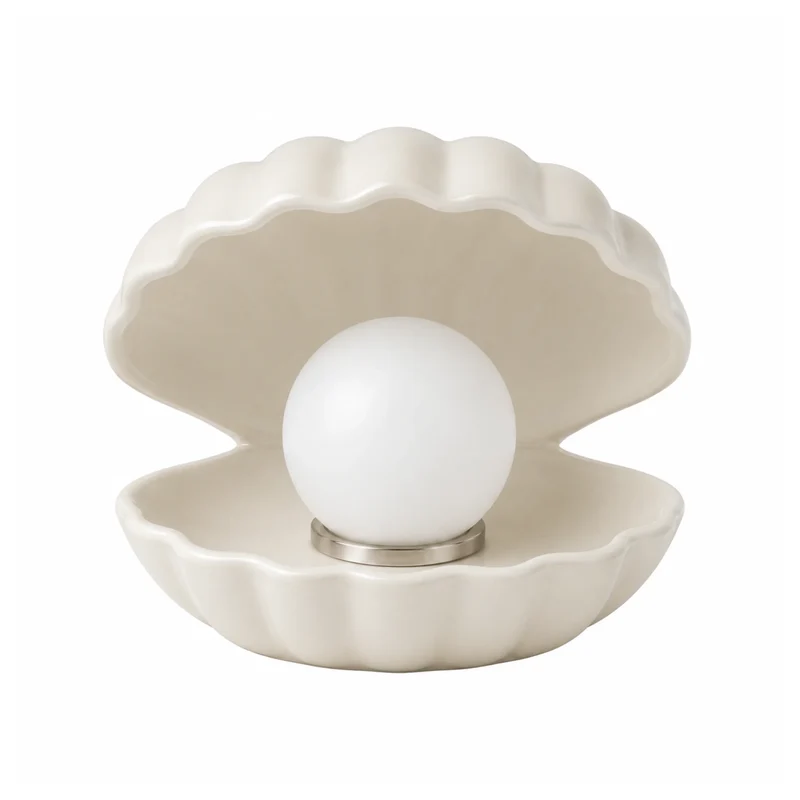 Lampe à poser Shell en céramique blanche