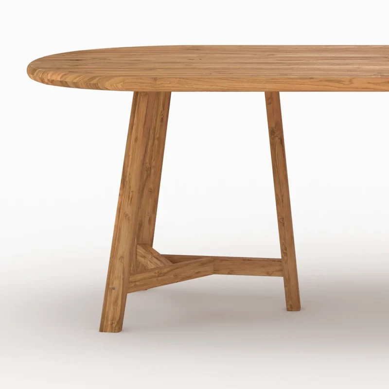 Table et chaises de jardin Bora en bois de teck recyclé, 8 personnes