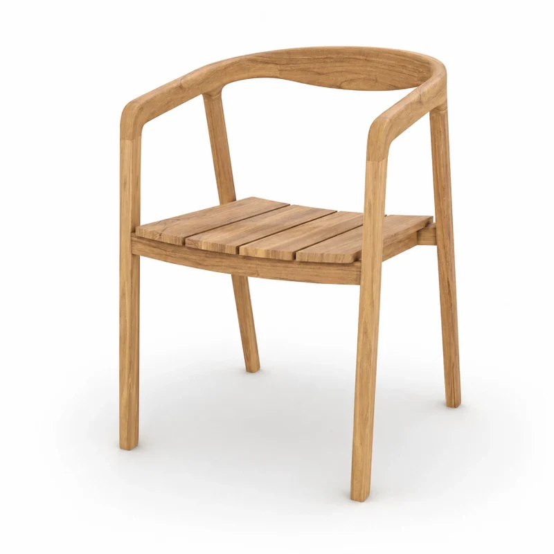 Table et chaises de jardin Bora en bois de teck recyclé, 8 personnes