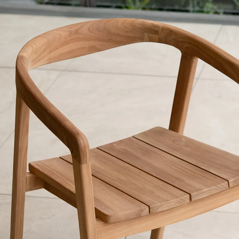 Table et chaises de jardin Suri en bois de teck massif, 6 personnes