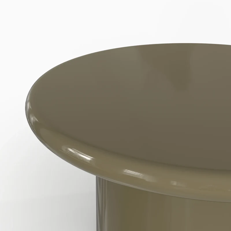 Table basse Apoline laquée vert kaki en MDF, D80 cm