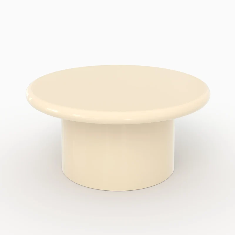 Table basse Apoline laquée blanche en MDF, D80 cm