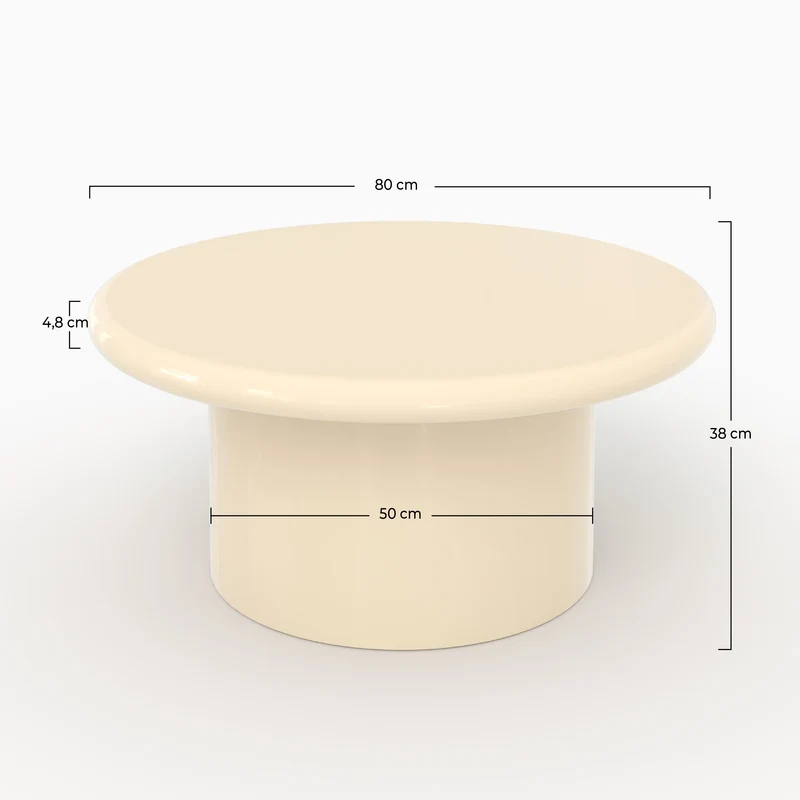 Table basse Apoline laquée blanche en MDF, D80 cm