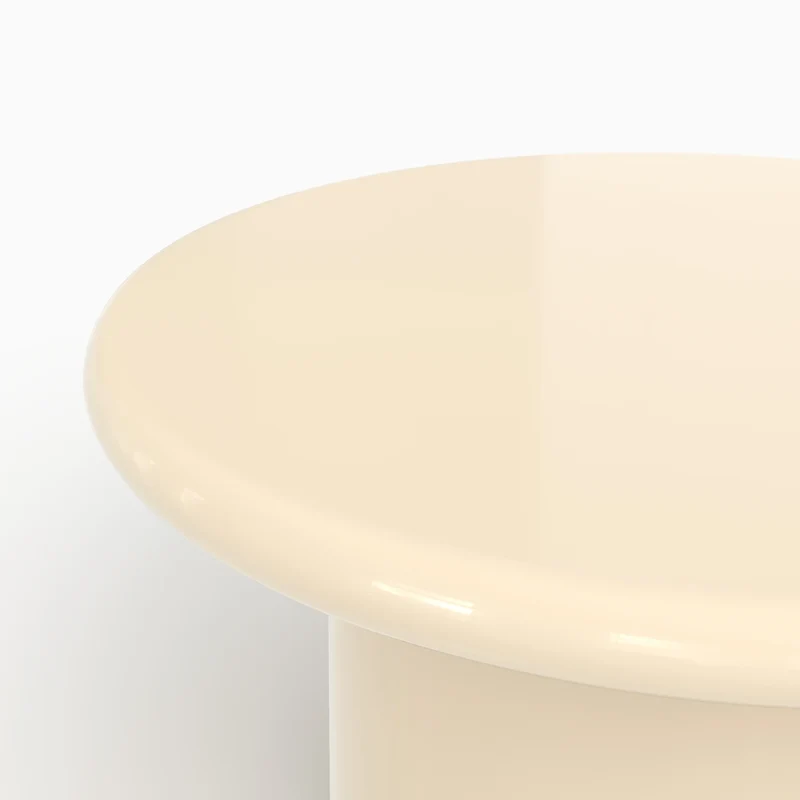 Table basse Apoline laquée blanche en MDF, D80 cm