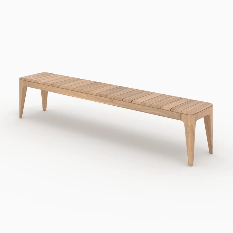 Table et bancs de jardin Nonza en bois de teck recyclé 10 personnes