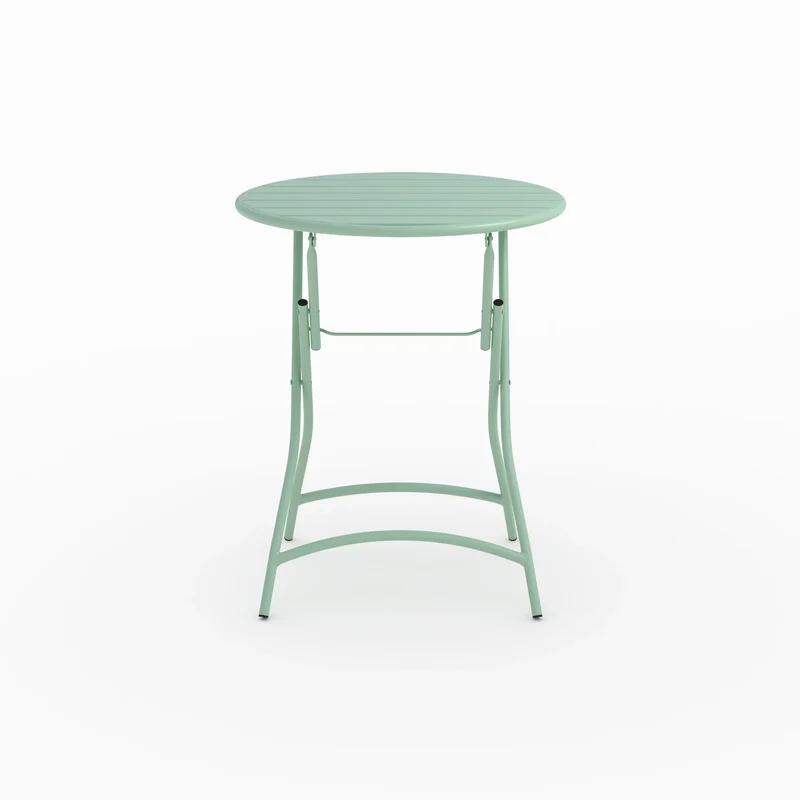 Table ronde et chaises de jardin pliantes Yumi 2 places en métal vert