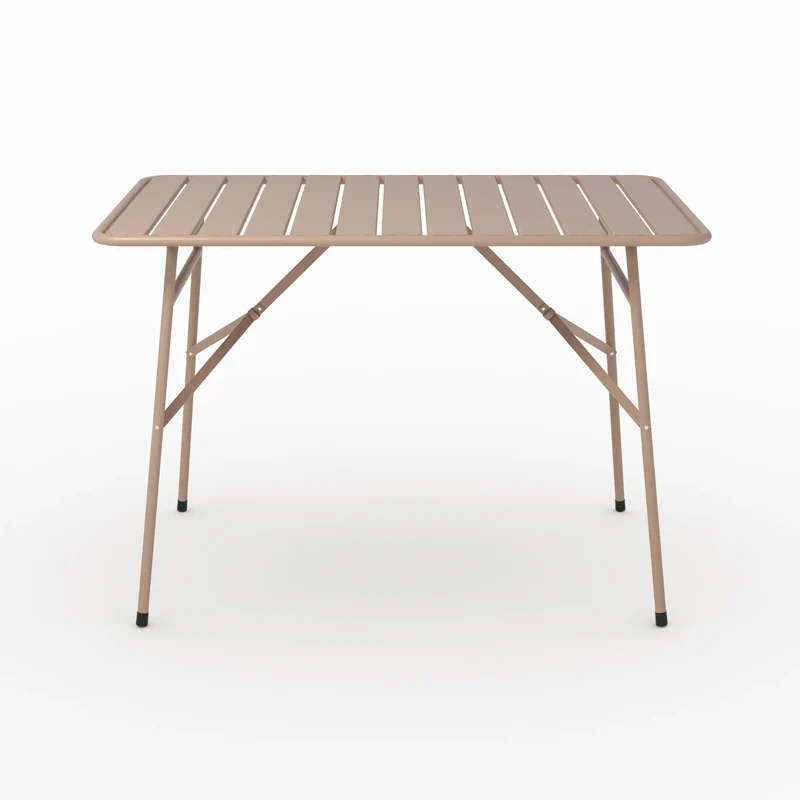 Table et chaises de jardin pliantes Yumi 4 personnes en métal taupe