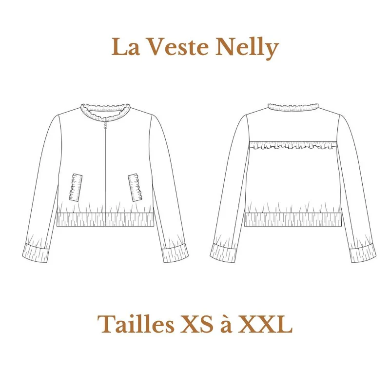 Patron de couture PDF | Veste Nelly | Cha’Coud | FRANÇAIS SEULEMENT