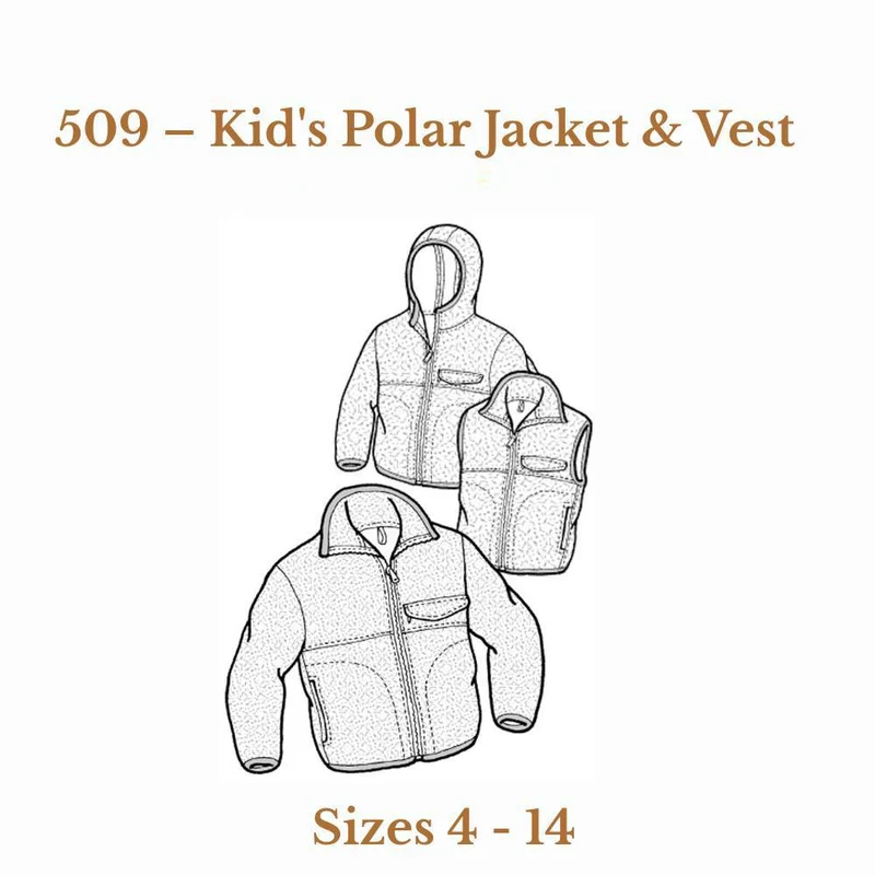 PATRON DE COUTURE PDF | Veste et gilet en polar pour enfant | The Green Pepper