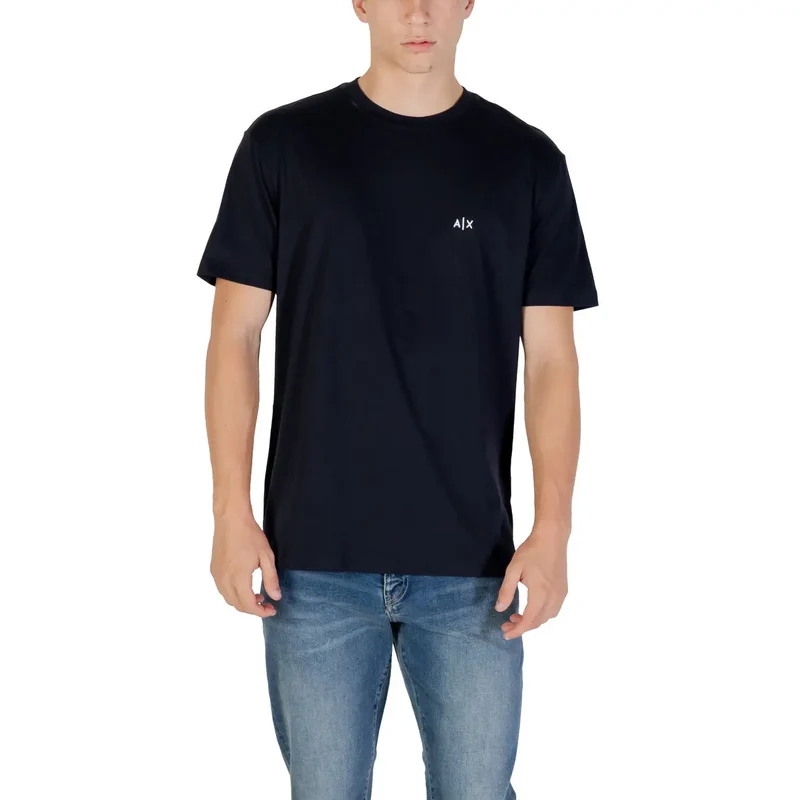 Armani Exchange Hommes Blanc Coton Manches Courtes Col Rond T Shirt