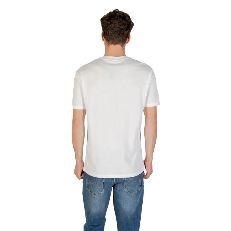 Armani Exchange Hommes Blanc Coton Manches Courtes Col Rond T Shirt