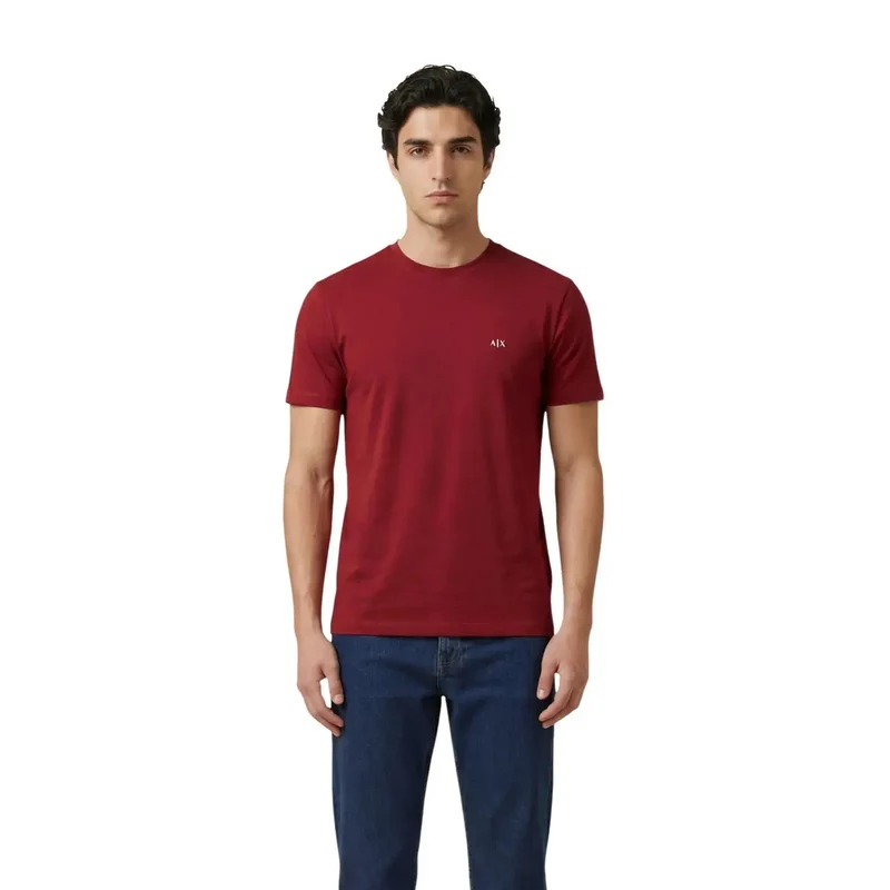 Armani Exchange Hommes Blanc Coton Manches Courtes Col Rond T Shirt