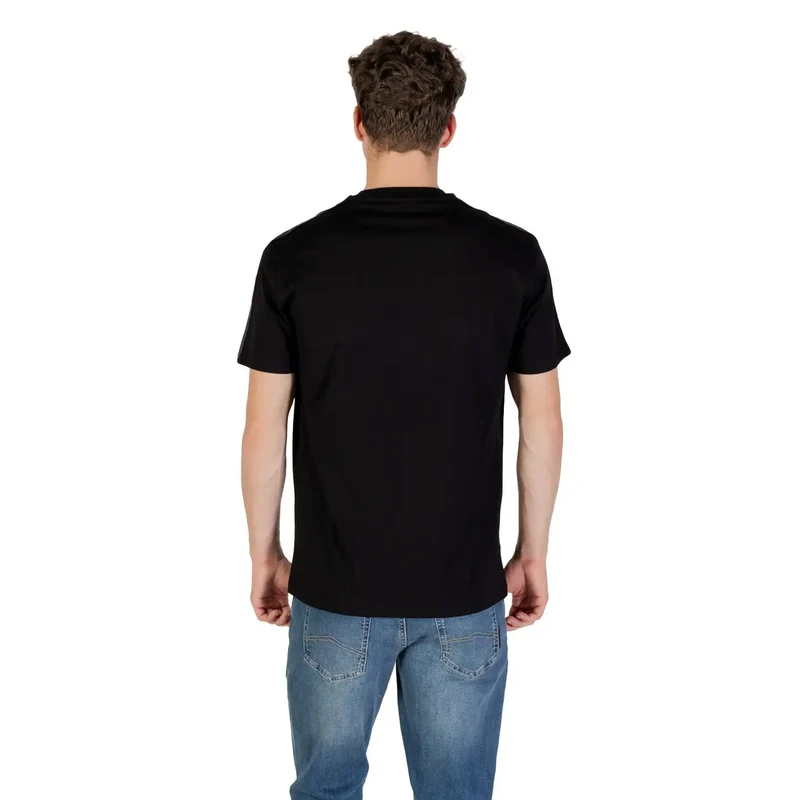 Armani Exchange Hommes T Shirt noir à manches courtes et col rond en coton