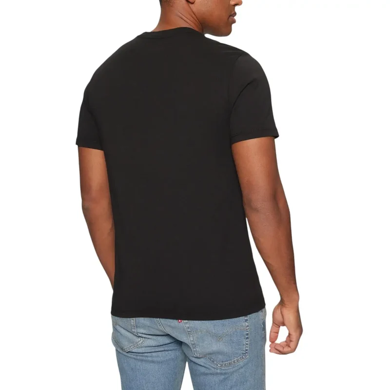 Levis Men Black Printed Cotton Round Neck T Shirt